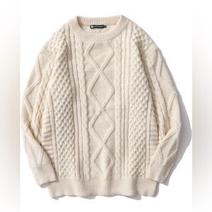 Cableknit cream xxl sweater